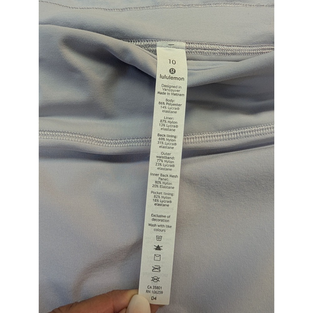 Lululemon Play Off The Pleats Skirt 13" Length Size 10 Silver Lilac SIRL 75630 - Picture 10 of 12